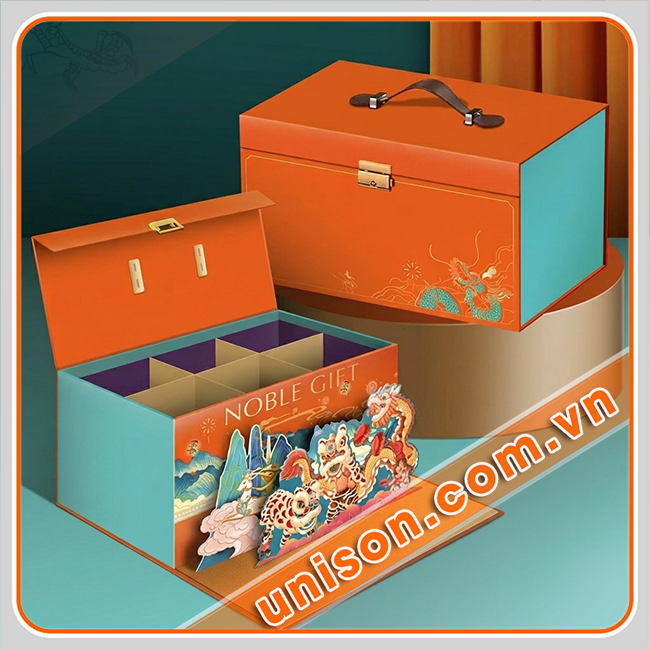 Hộp giấy đựng bánh trung thu làm quà tặng doanh nghiệp