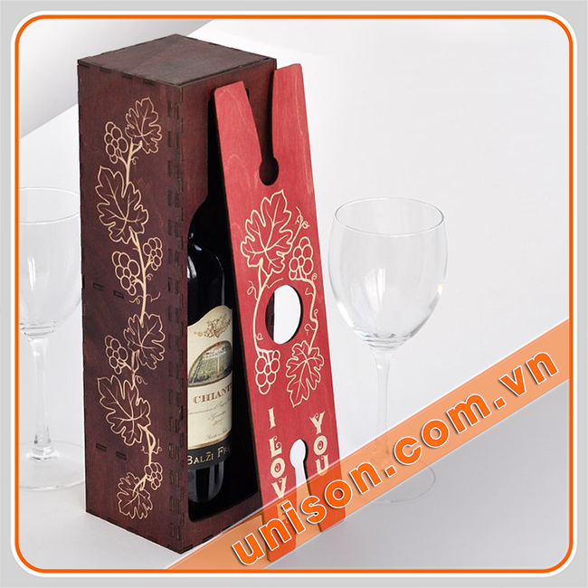 hộp gỗ đựng rượu quà tặng đẹp, chất lượng cao unison hình 1