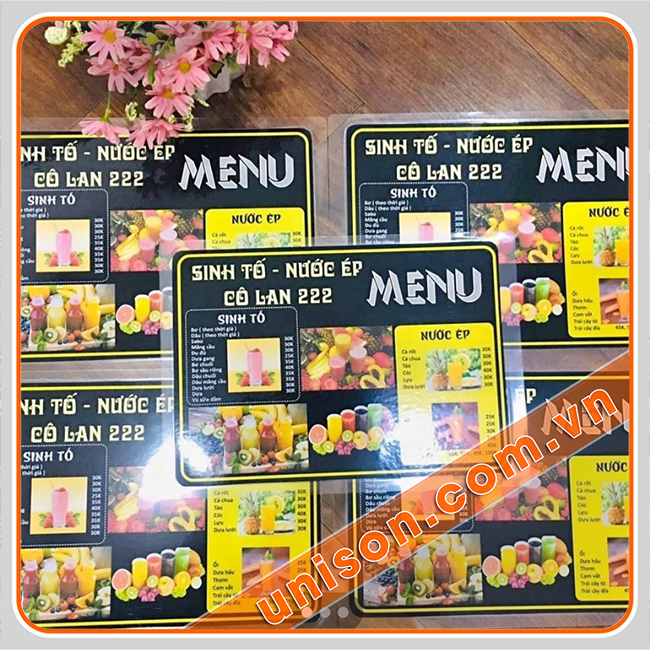 In menu thực đơn giá rẻ, miễn phí thiết kế Uni-Son hình 1