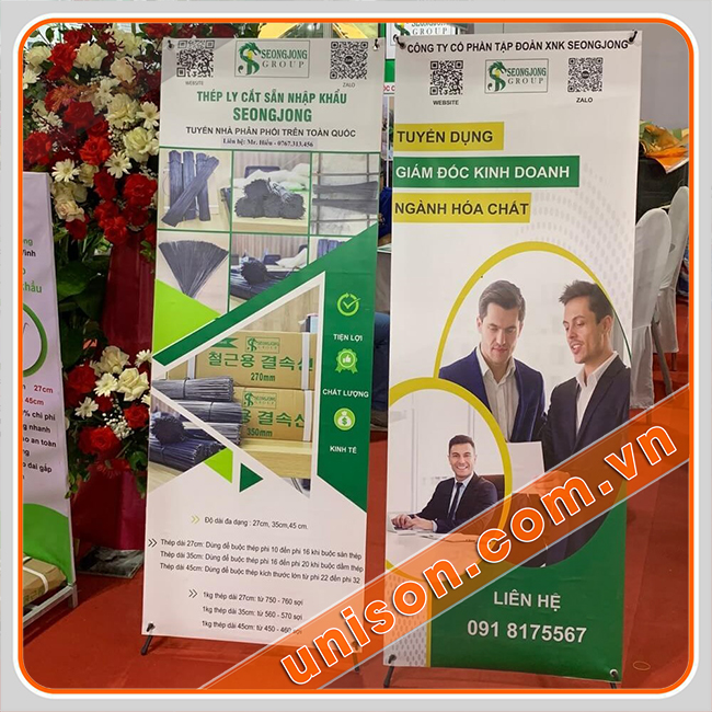 thiết kế và in standee quảng cáo công ty, doanh nghiệp giá tốt unison hình 1