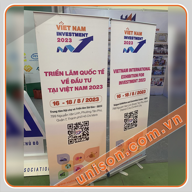 thiết kế và in standee quảng cáo công ty, doanh nghiệp giá tốt unison hình 1