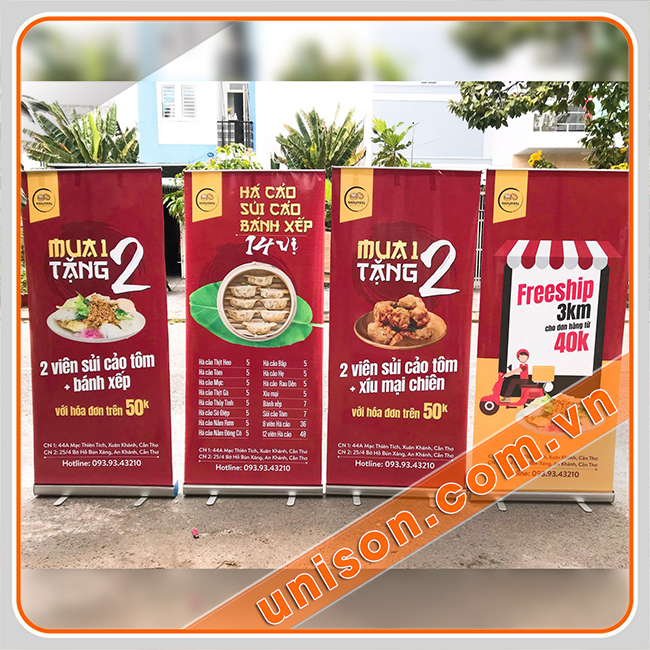 thiết kế và in standee quảng cáo công ty, doanh nghiệp giá tốt unison hình 1