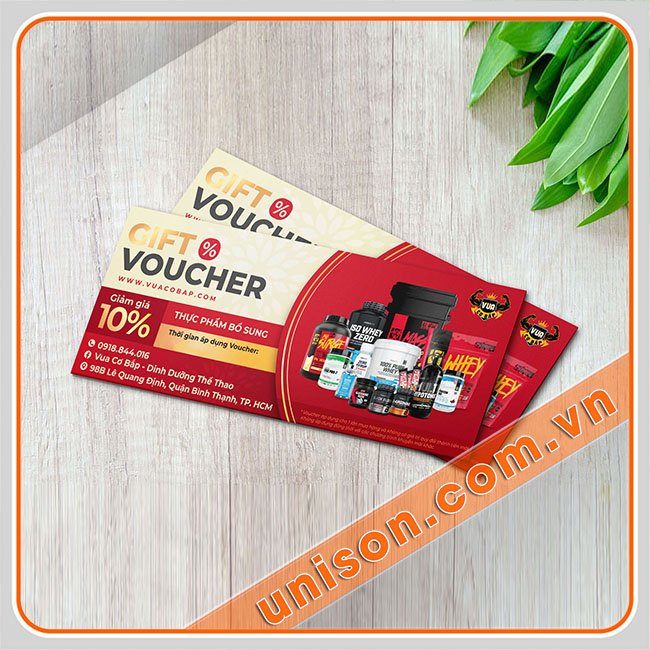 thiết kế và in voucher, phiếu giảm giá unison hình 1