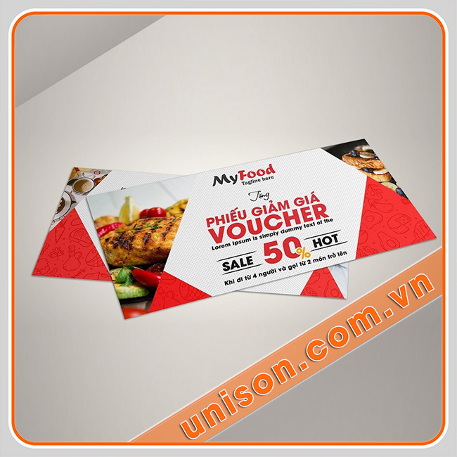 thiết kế và in voucher, phiếu giảm giá unison hình 1