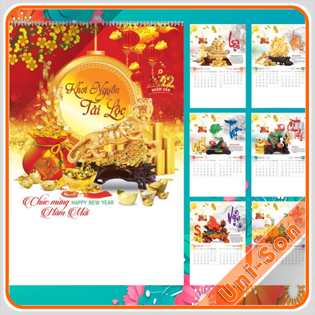Lịch lò xo treo tường 7 tờ
