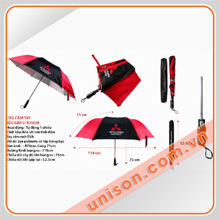 Ô dù cầm tay gấp 2 tự động 1 chiều