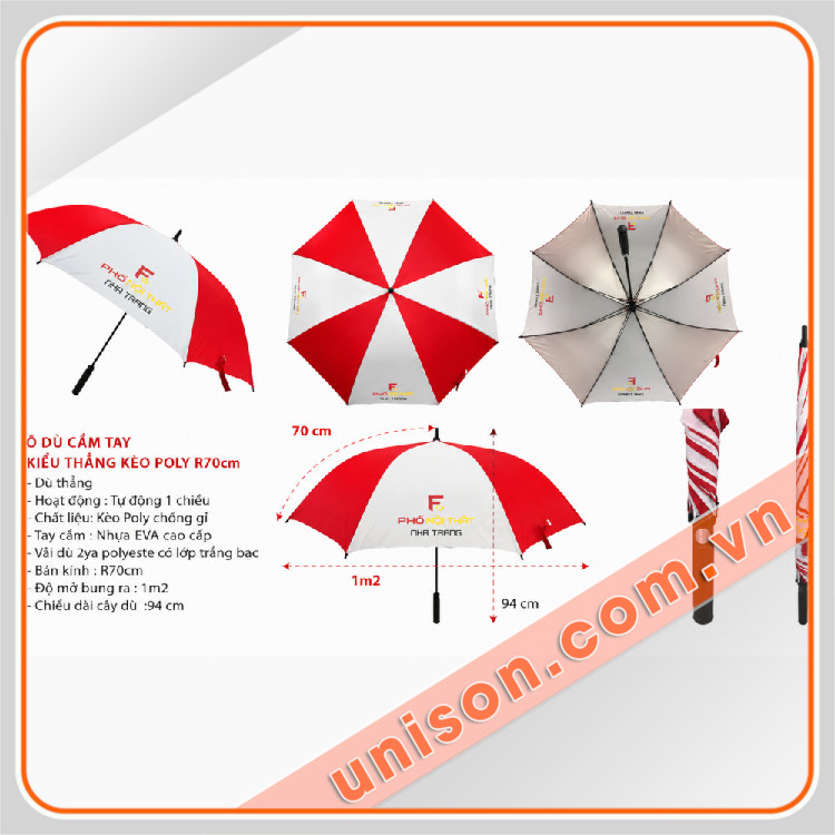 Ô dù cầm tay gấp 2 tự động 1 chiều