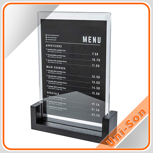 Standee mica - Menu mica để bàn