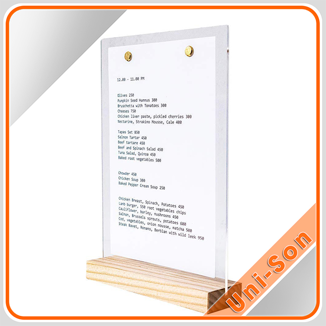 Standee mica - Menu mica để bàn