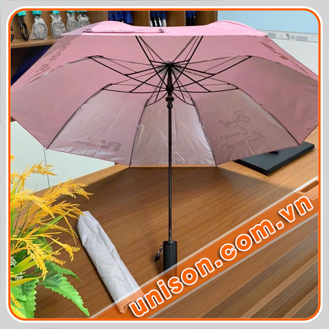 Sản xuất ô dù gấp 2 tư dộng 1 chiều Sản xuất ô dù gấp 2 tư dộng 1 chiều màu hồng