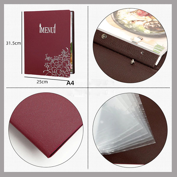 Bìa menu da (Bìa thực đơn) 