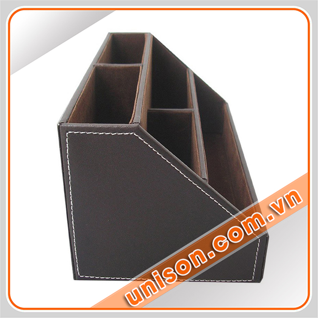 Hộp bút để bàn đa năng bọc da (ống cắm viết đa năng bọc da)